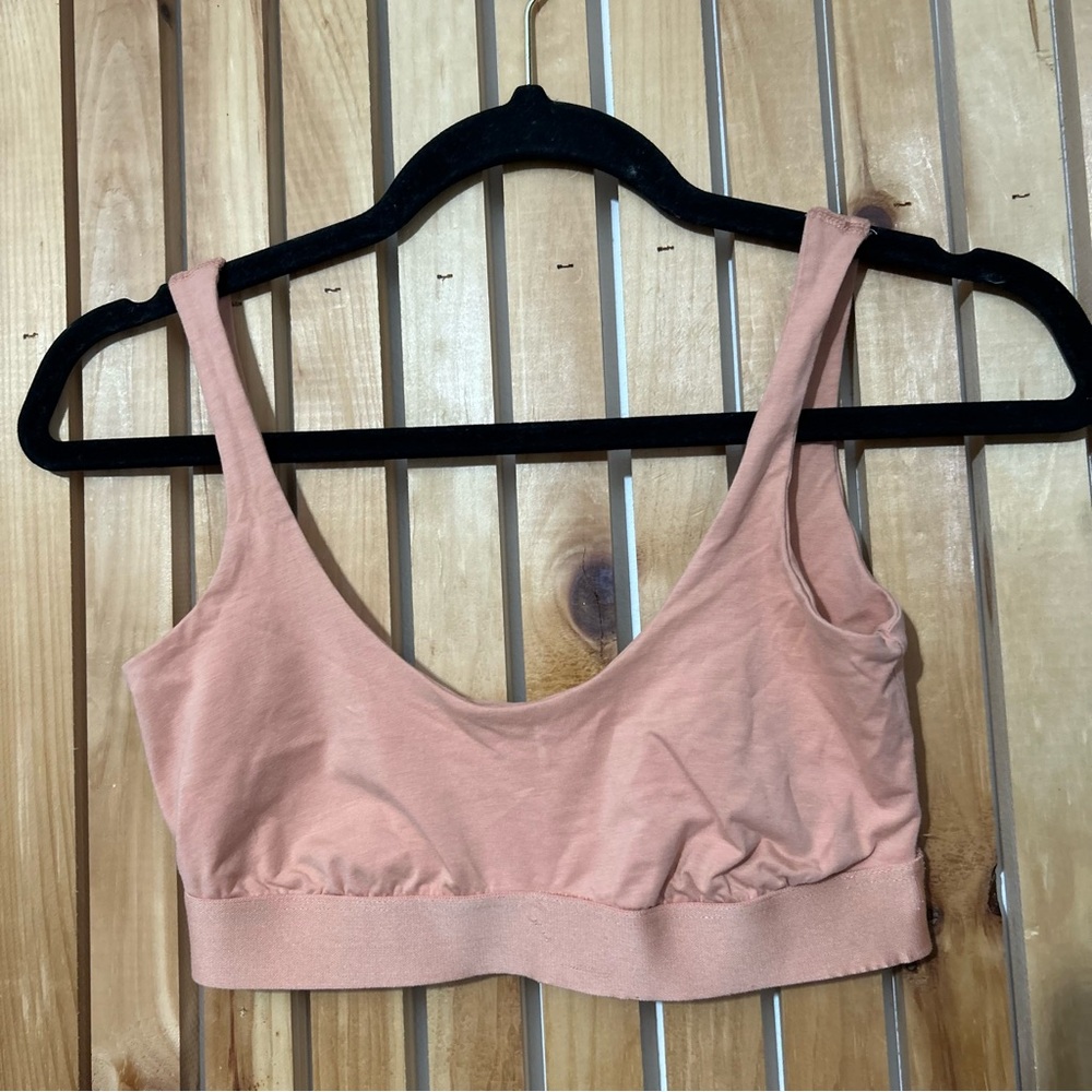 KOTN Organic Cotton Bralette Wireless Unlined Peach Size XS